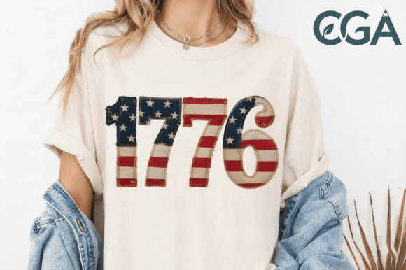 1776 Vintage Patriotic Patchwork PNG: A Timeless Design Asset