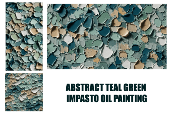 Abstract Teal Green Impasto Oil Painting: A Modern Artistic Statement