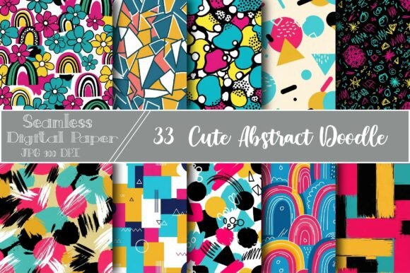 Cute Abstract Doodle Pattern Pack