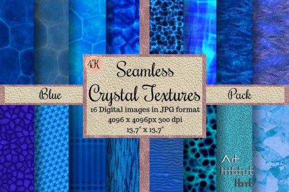 Enhancing Digital and Physical Creations with Seamless Crystal Textures - Blue Pack