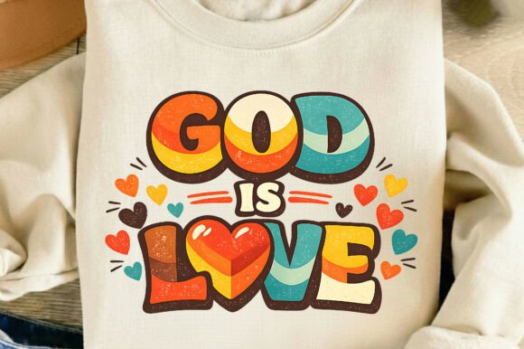 God Is Love Faith Hand Drawn Typography: A Vibrant Expression of Christian Devotion