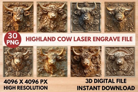 Highland Cow Laser Engrave File: A Versatile Design for Creative Projects