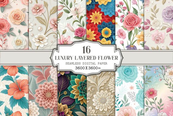 Luxury Layered Flower Seamless Pattern: A Timeless Design for Modern Creativity