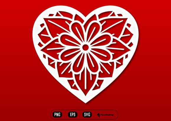 Romantic Flower Mandala Heart SVG for Elegant Designs