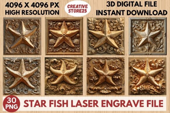 Star Fish Laser Engrave File