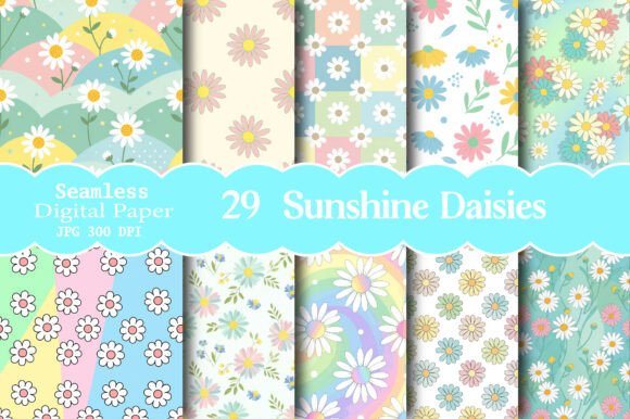 Sunshine Daisies Digital Paper Pack