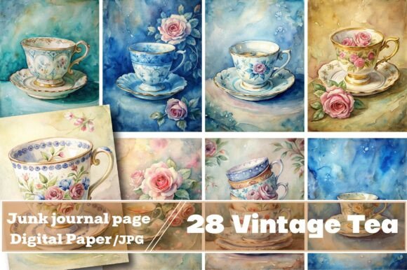 Vintage Tea Junk Journal Printable Pages: A Creative Haven for Artisans and Crafters
